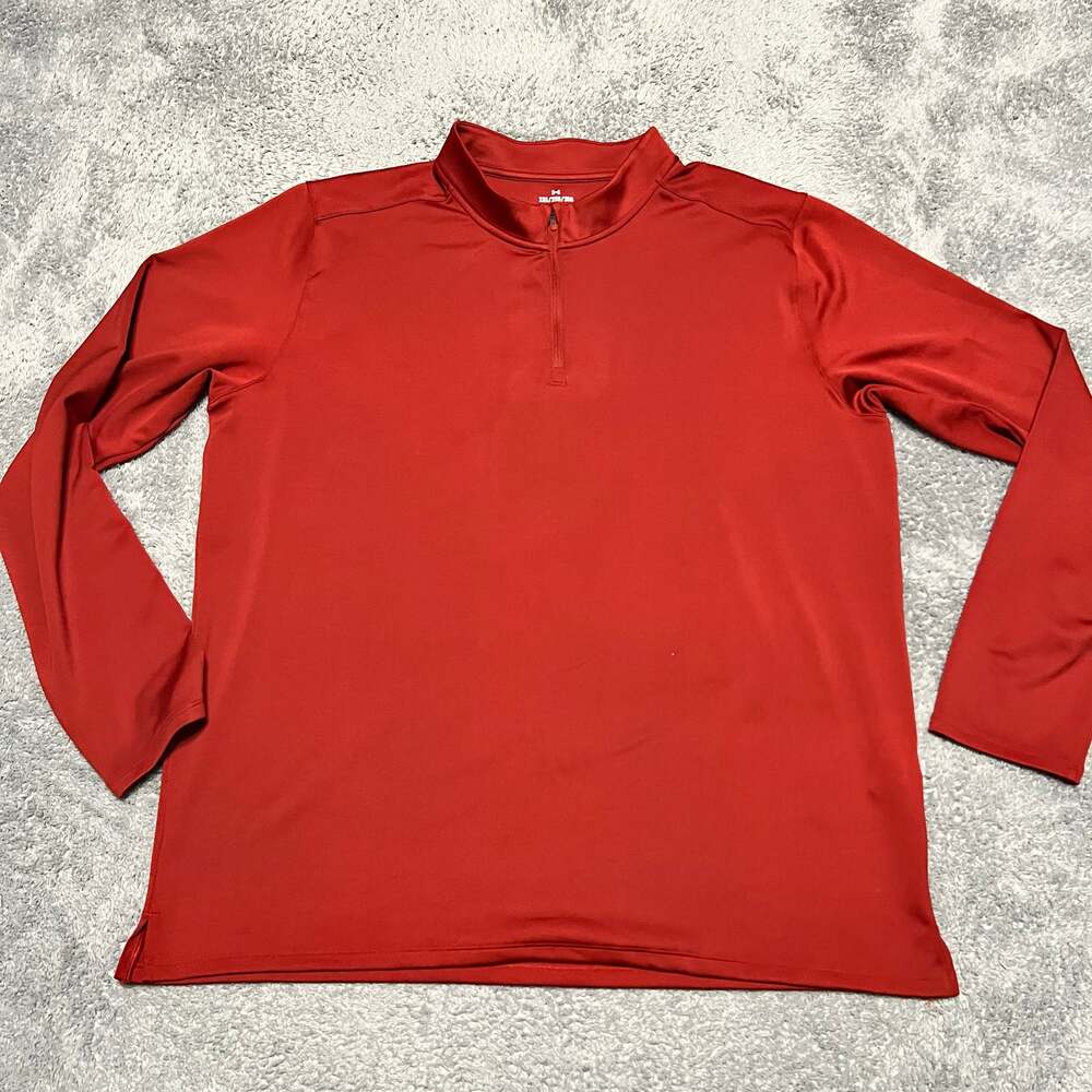 Under Armour Shirt Mens XXL UA Motion Quarter Zip Shirt 1386980 Rust Red